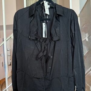 Black Shiny Blouse and Bra